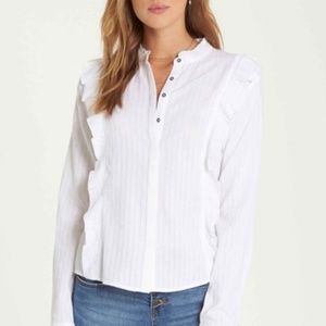 Billabong Button down blouse with ruffles  White  Small
